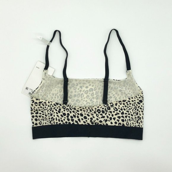 DKNY Womens Leopard Print Scoop Neck Everyday Bralette Bra Black Small - Picture 3 of 6